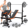 Adjustable Weight Bench with Leg Extension, Preacher Curl & Butterfly Arm, 990lbs Heavy Duty Bench Press C84127