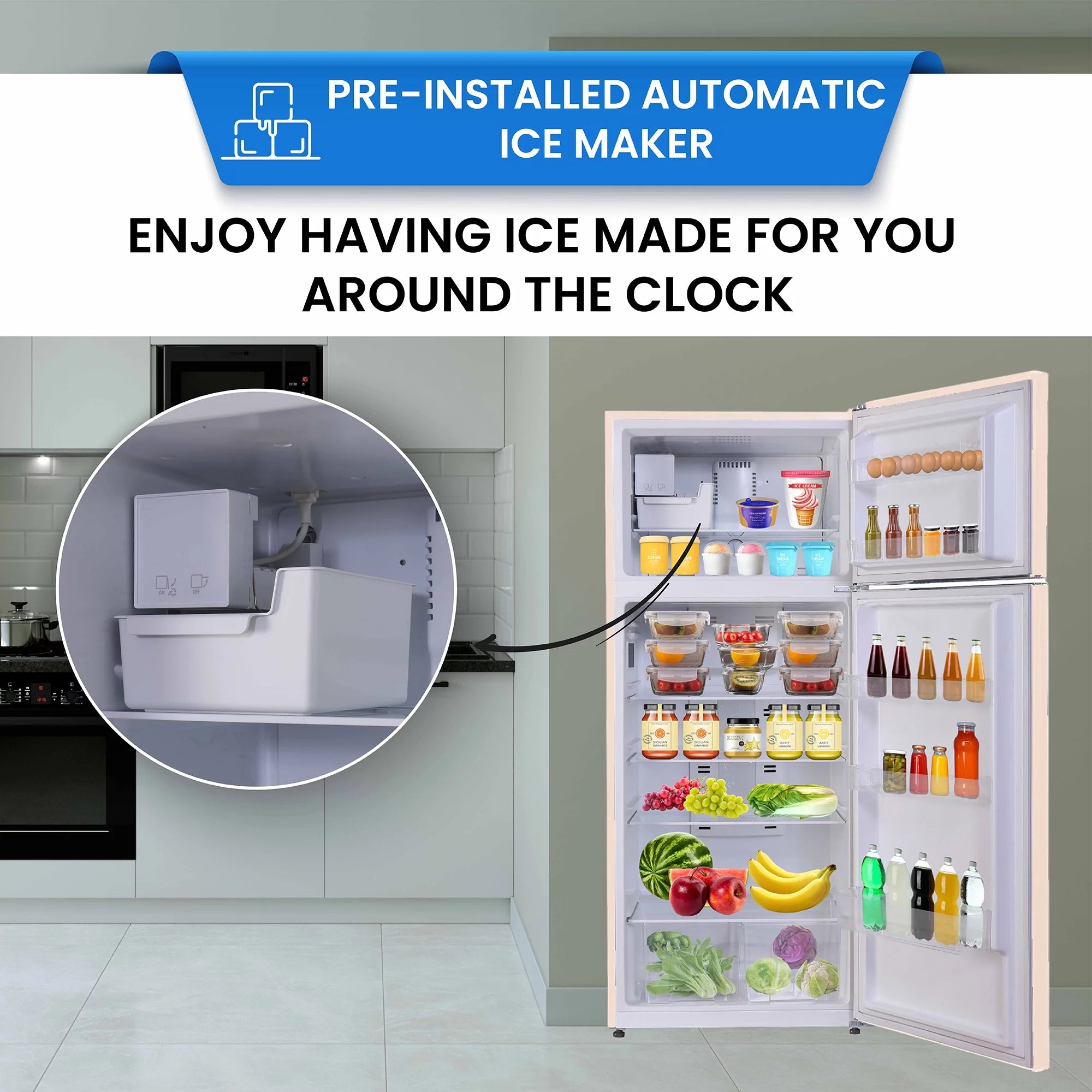 18 cu.ft. Retro Refrigerator with Ice Maker H173004