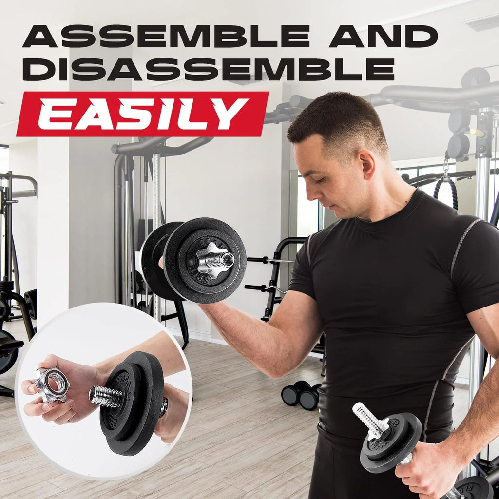 200 lbs Adjustable Cast Iron Dumbbell Set Y71243