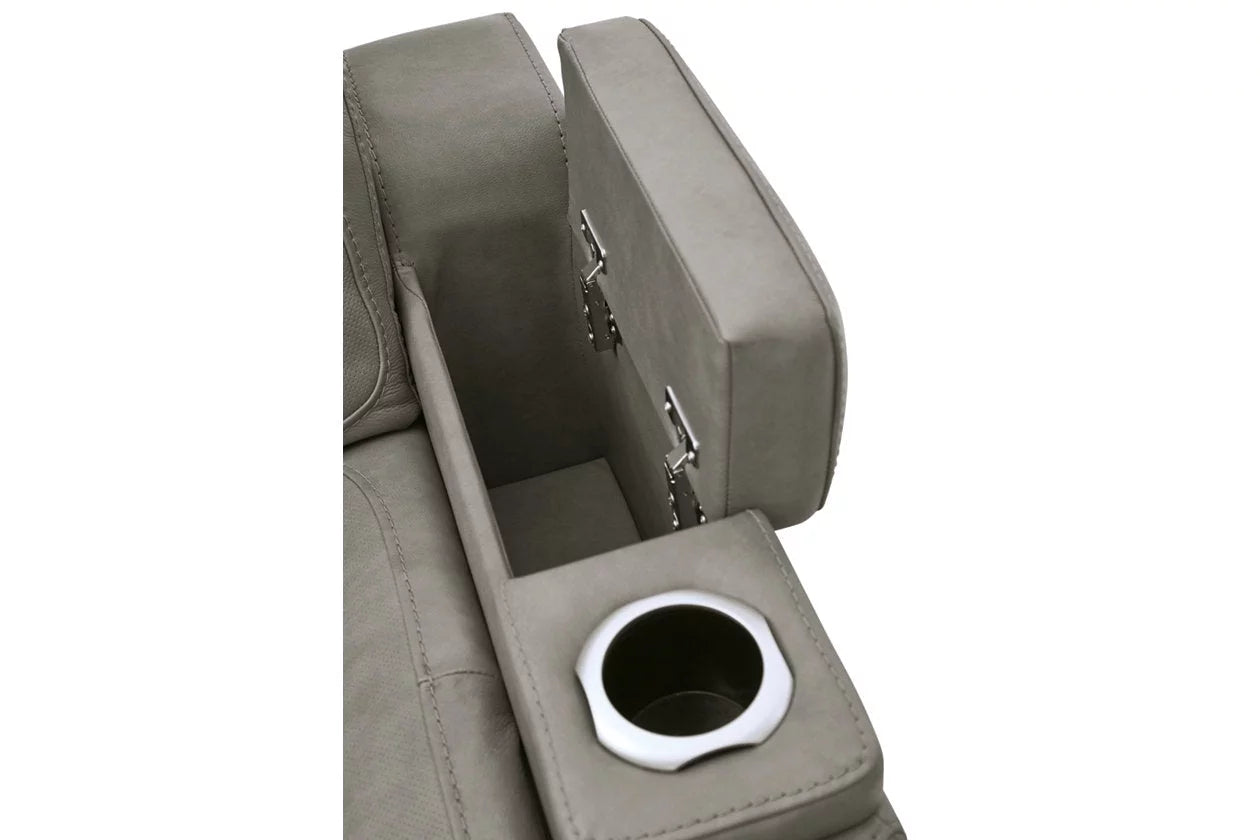 Gray Leather Power Recliner H686309