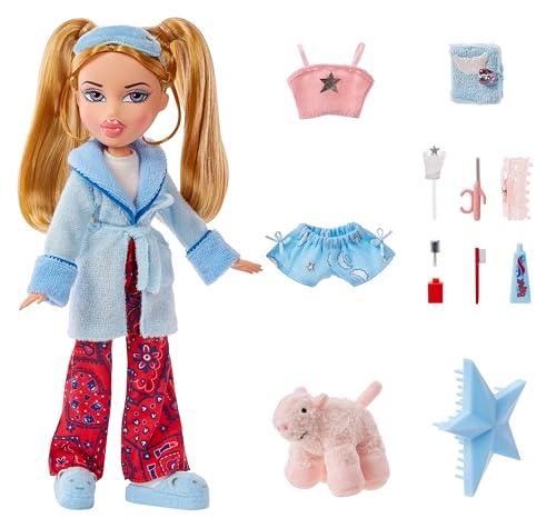 Bratz Slumber Party Cloe Fashion Doll with 2 Sets of Pajamas, Plush, and Accessories T878