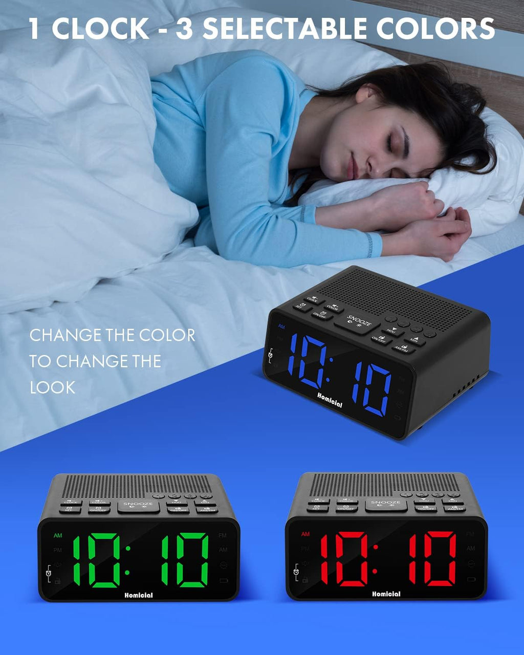 1.4” LED Digital Alarm Clock Radio with AM/FM Radio O79935