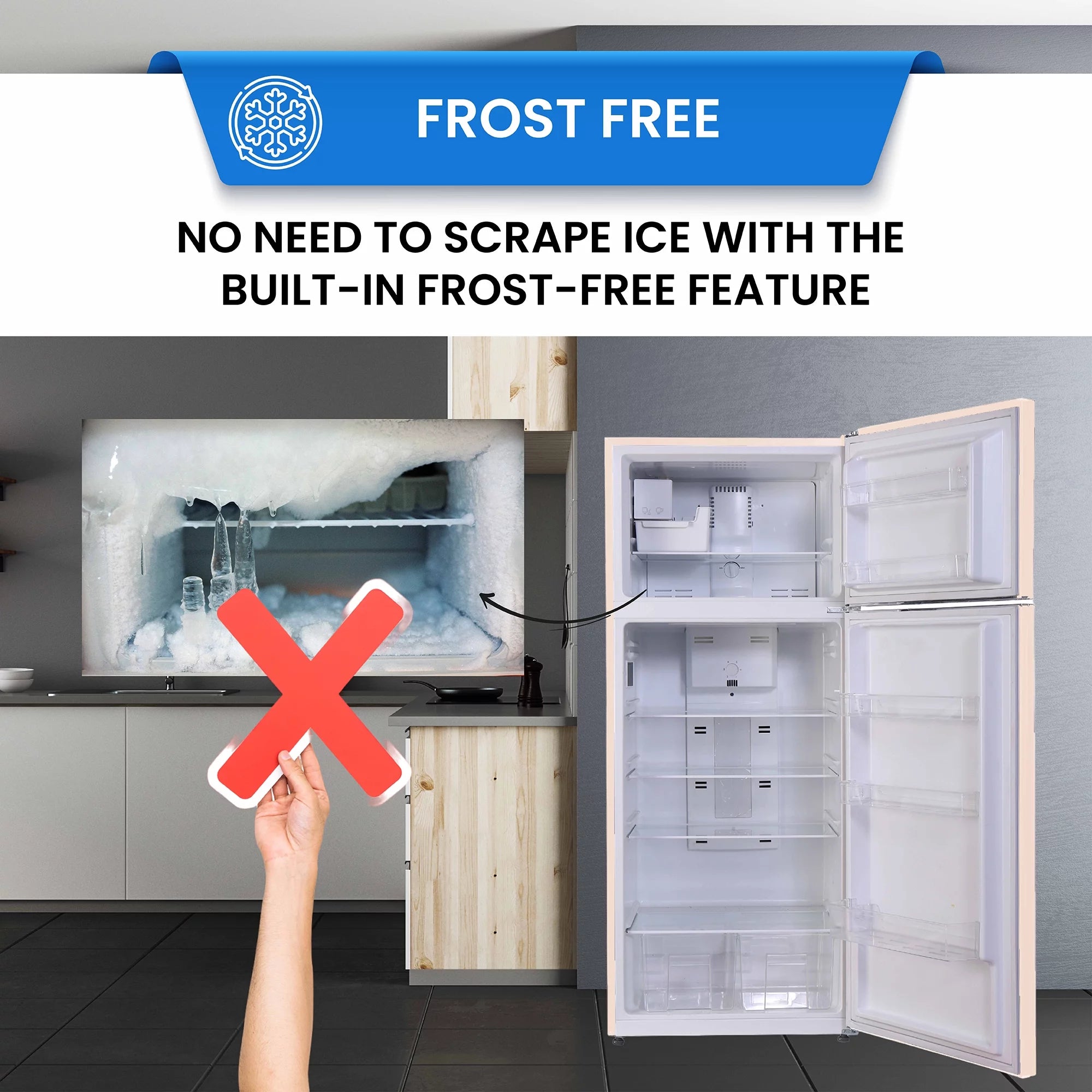 18 cu.ft. Retro Refrigerator with Ice Maker H173004