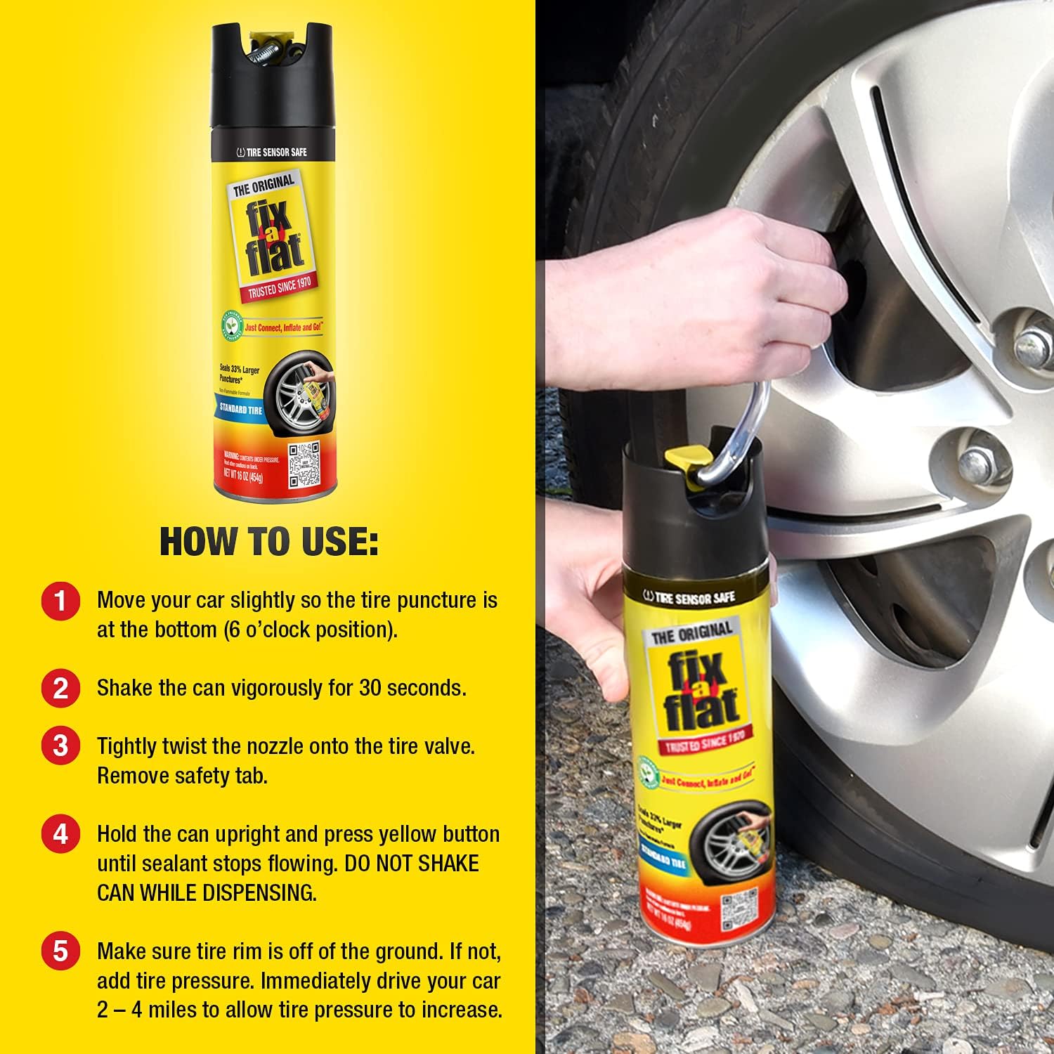 16 oz. Aerosol Tire Repair and Inflator, Pack of 6 N8095