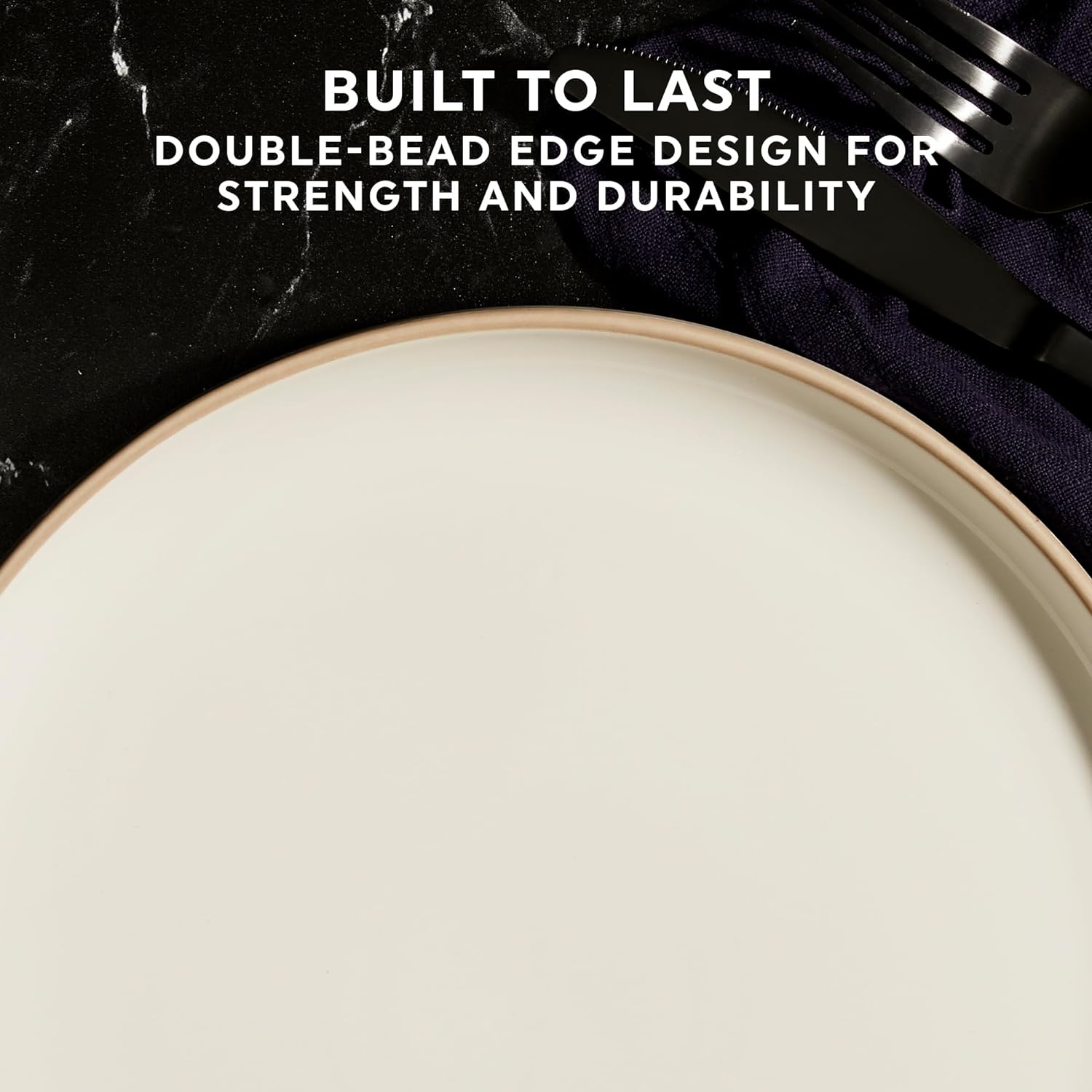 16-Pc Stoneware Dinnerware Set, Navy N6302