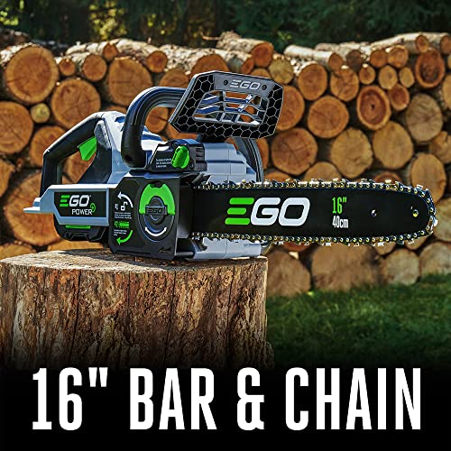 16-Inch 56-Volt Cordless Chainsaw Bundle with Bar Oil and Charger E3830