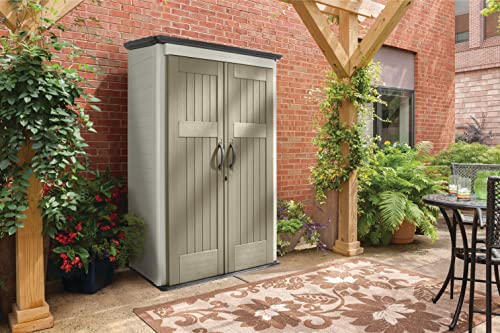 Beige/Brown 4 x 2.5 Ft Resin Outdoor Storage Shed C8861