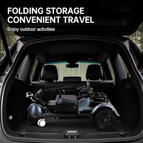 Blue 3-Wheel Folding Mobility Scooter H1530