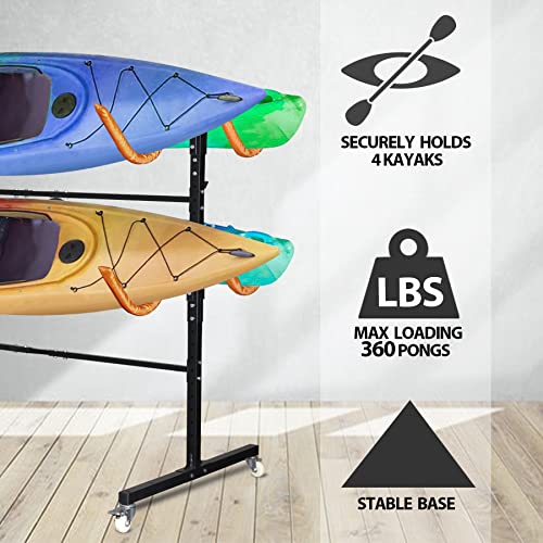 Freestanding Kayak Storage Rack for 2 Kayaks, Heavy Duty S966