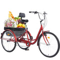 24/26-Inch 3-Wheel Adult Tricycle with 7-Speed Gearing and Basket A16270