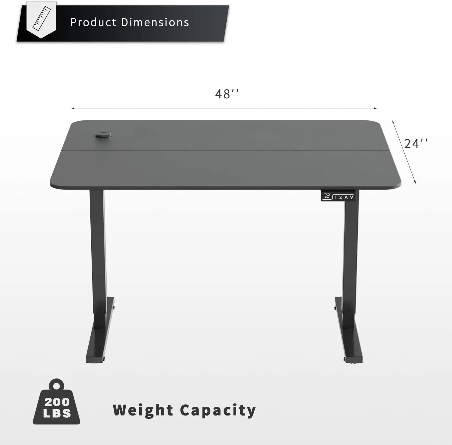 White 40 inch Electric Standing Desk B897410