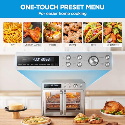 26.4 QT Stainless Steel French Door Toaster Oven Air Fryer Combo W3241