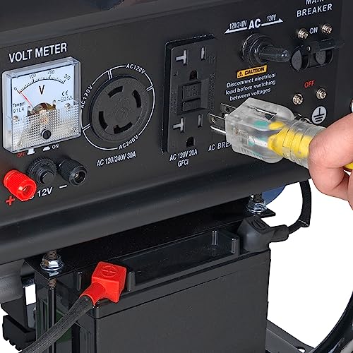 Blue Black Gas Powered Portable Generator 4400 Watt Electric Start H42511