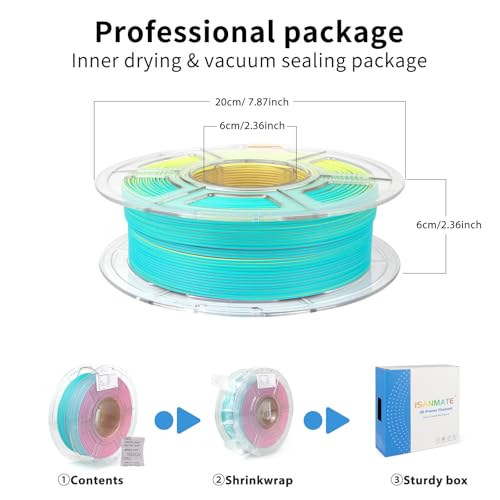 Clear Multicolor PLA 3D Printer Filament 1KG F429349