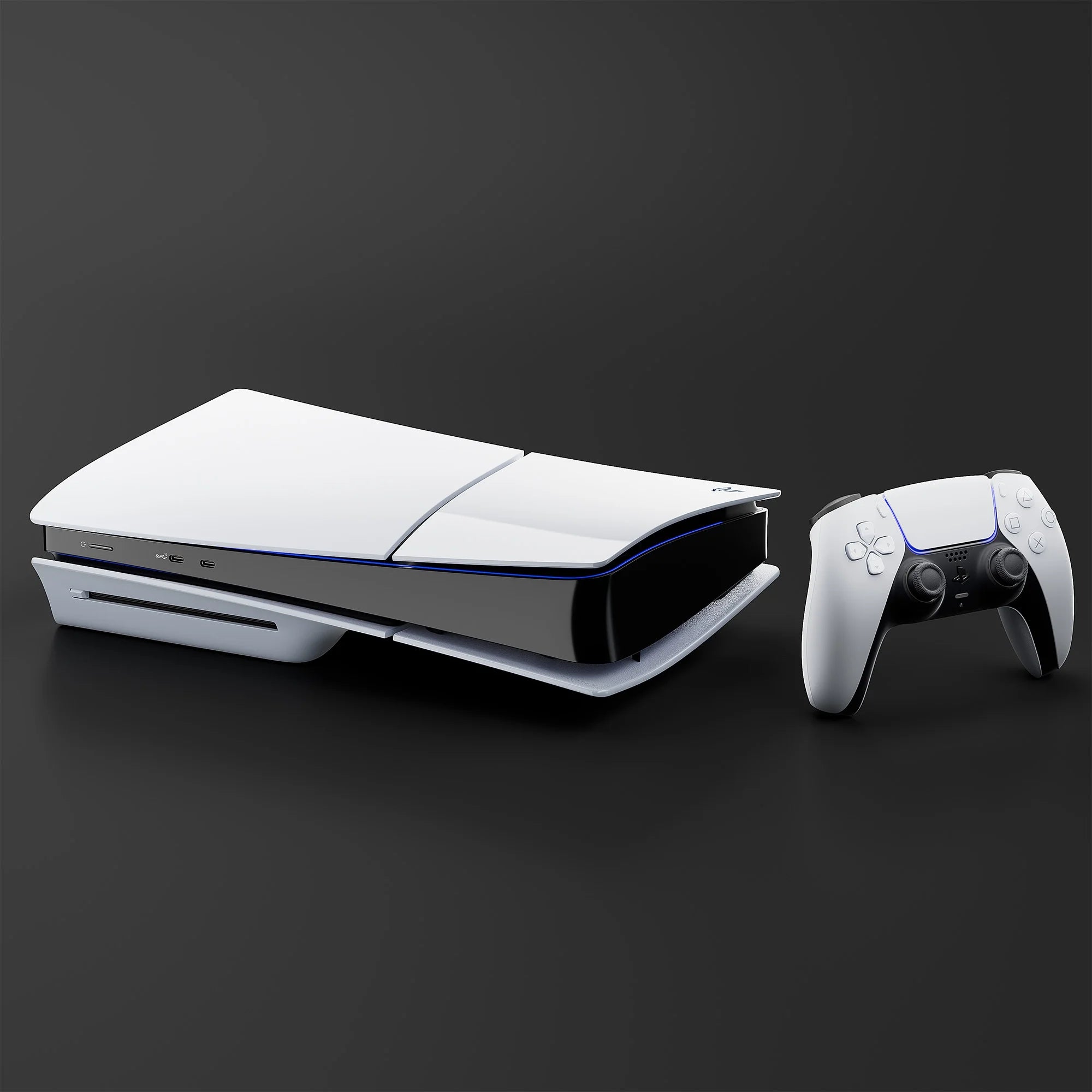 White 2TB SSD PS5 Gaming Console with Two Controllers L4733