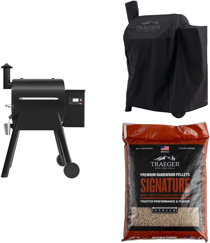 Bronze Wood Pellet Grill and Smoker with Wifi W83635