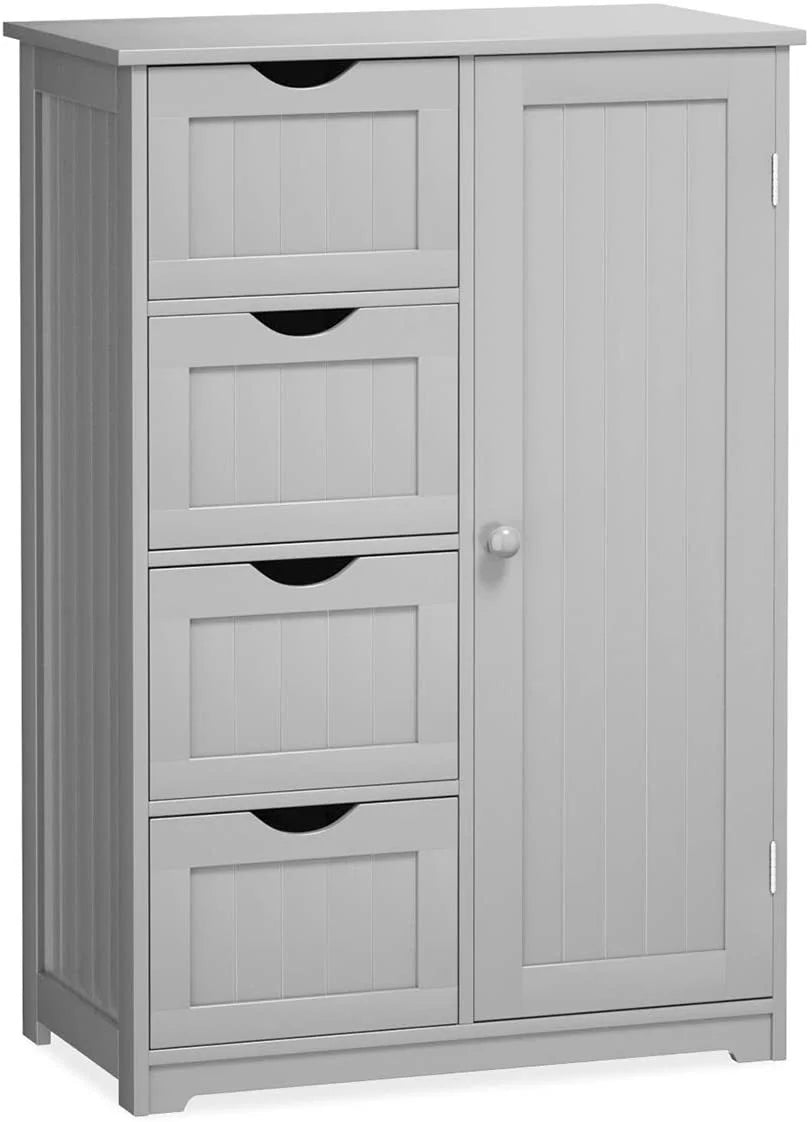 Gray Floor Cabinet with 4 Drawers & 1 Cupboard L81248
