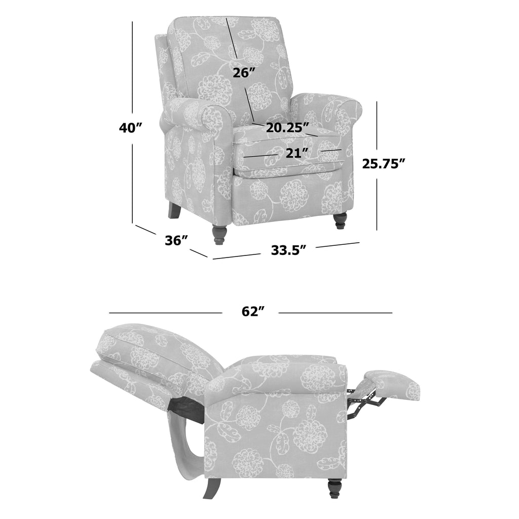 Warm Multi Floral Push Back Recliner Chair I91926