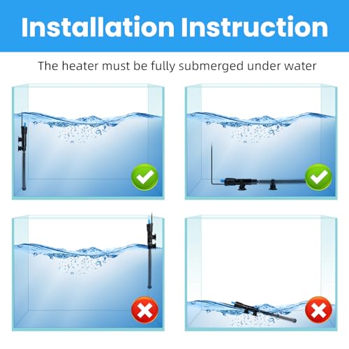 100W Adjustable Submersible Aquarium Heater with Thermometer G2914