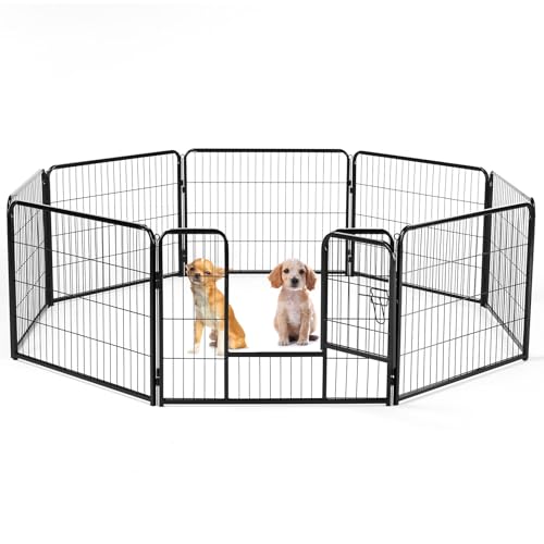 8 Panel 24" Height Metal Dog Playpen with Doors R689
