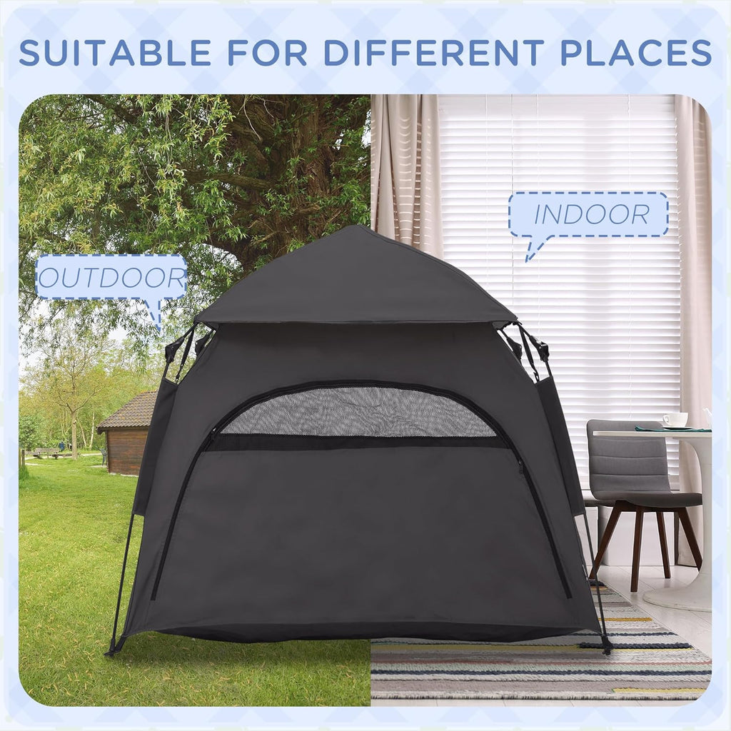 Dark Gray Pop Up Dog Tent with Carrying Bag A603873