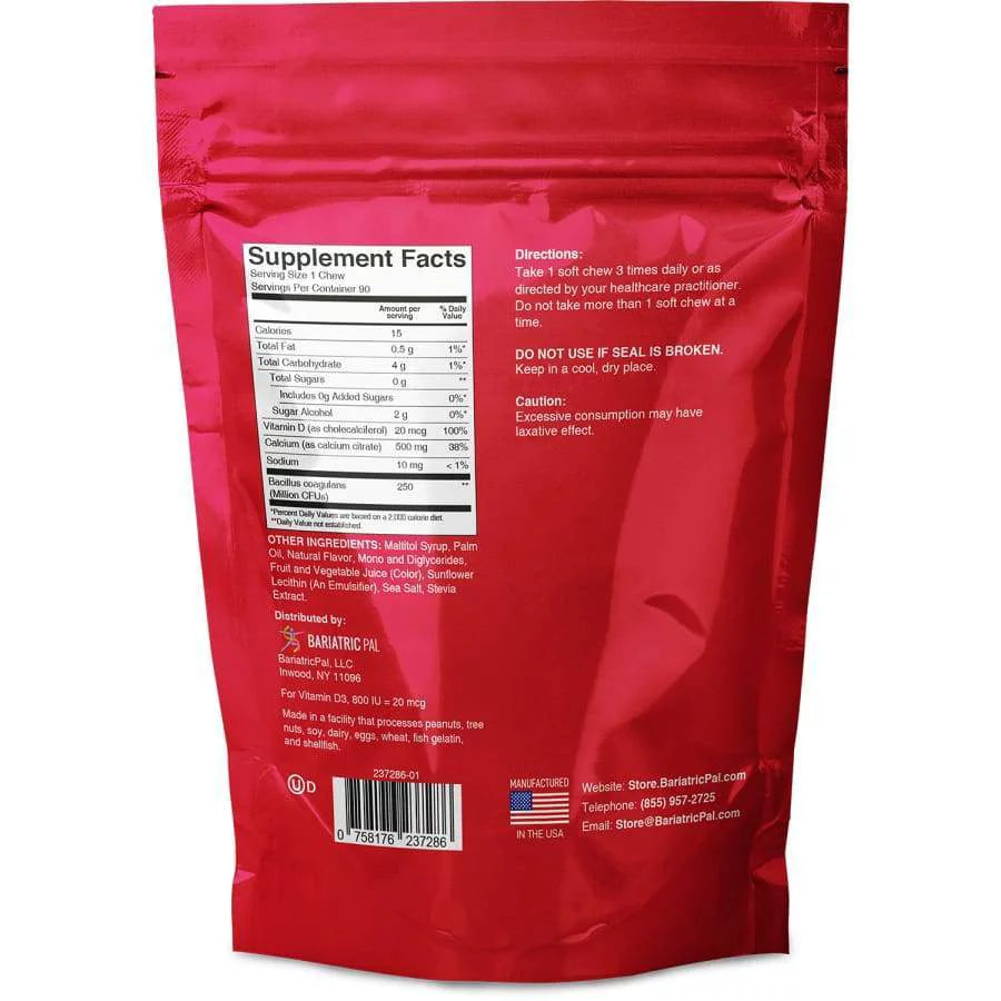 Sugar-Free Calcium Citrate Soft Chews 500mg with Probiotics 90ct J213
