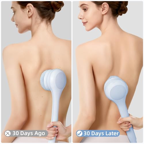 Waterproof Rechargeable Electric Body Brush with 3 Heads and 2 Speeds B789691