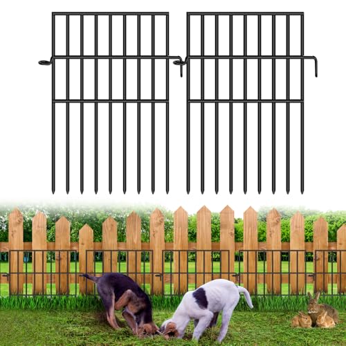 25 Panels No Dig Rustproof Metal Garden Fence, 17in x 27ft B34696