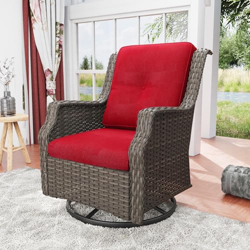 Outdoor Swivel Rocker Patio Chair with Olefin Fabric Cushions A6802