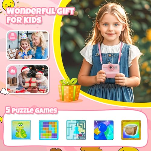 1080P HD Kids Instant Print Camera with 3 Rolls Print Paper & 32GB Card (Black) H258