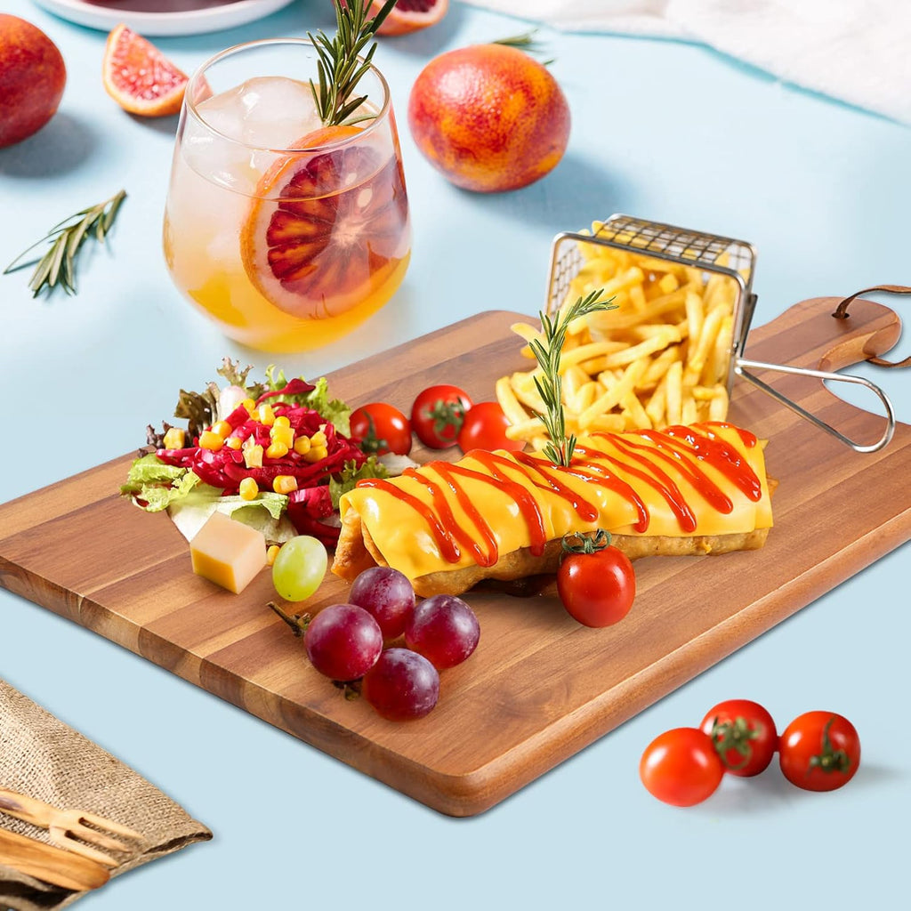 Acacia Wood Cutting Board with Handle 17"X11" H432
