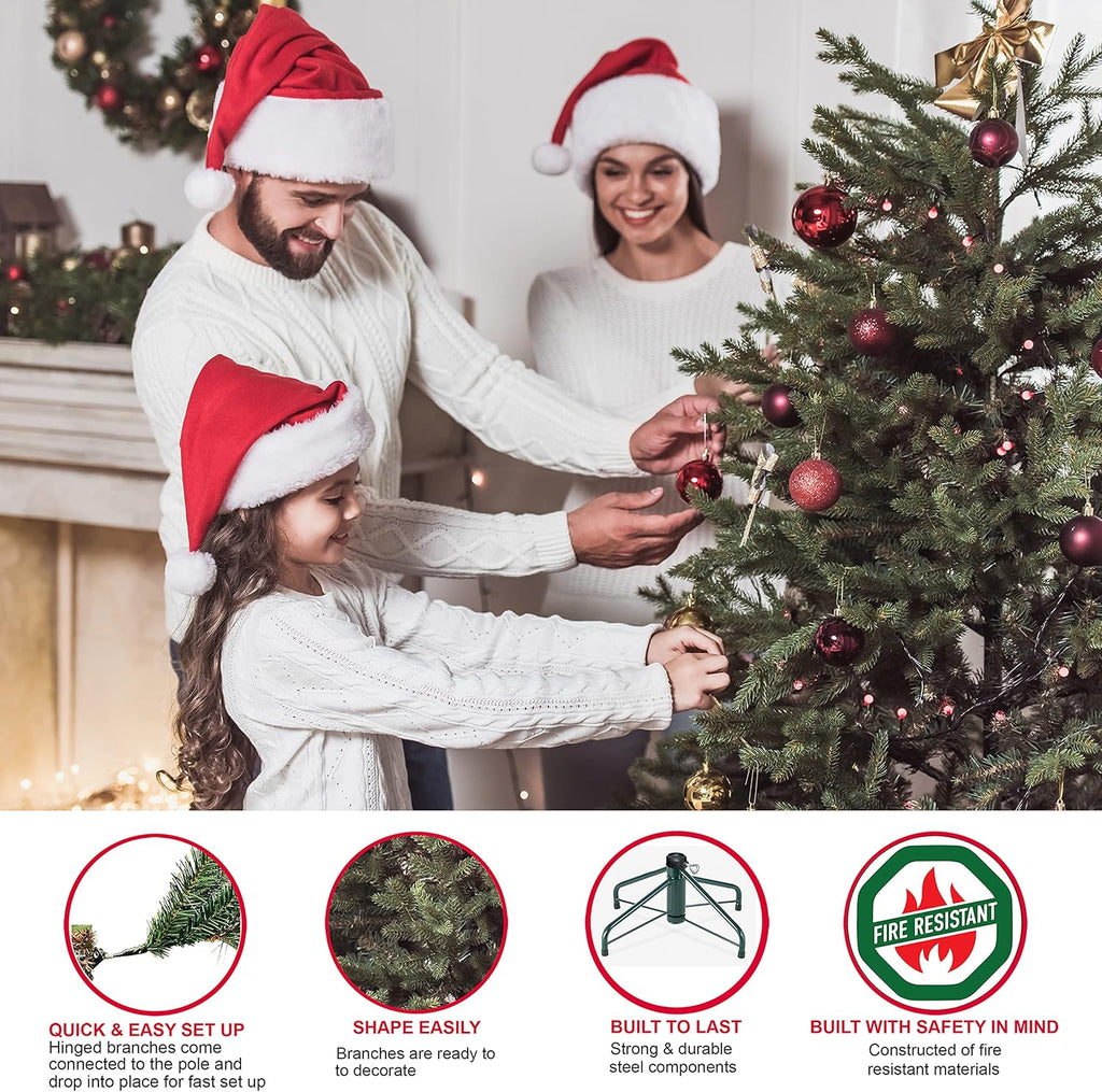 7.5 Foot Pre-Lit Artificial Christmas Tree with 700 Clear Lights K221