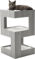 27.5 Inch Multi-Level Cat Tree with Removable Soft Blanket M573759