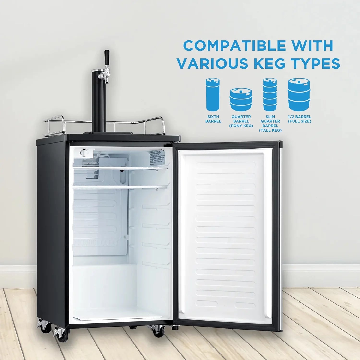 Single Tap Kegerator, 4.9 cu. ft, Black L9104