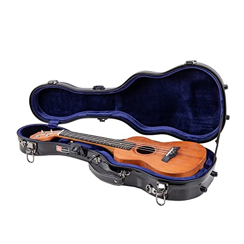 White Fiberglass Baritone Ukulele Case with Removable Shoulder Straps and TSA Lock A359691