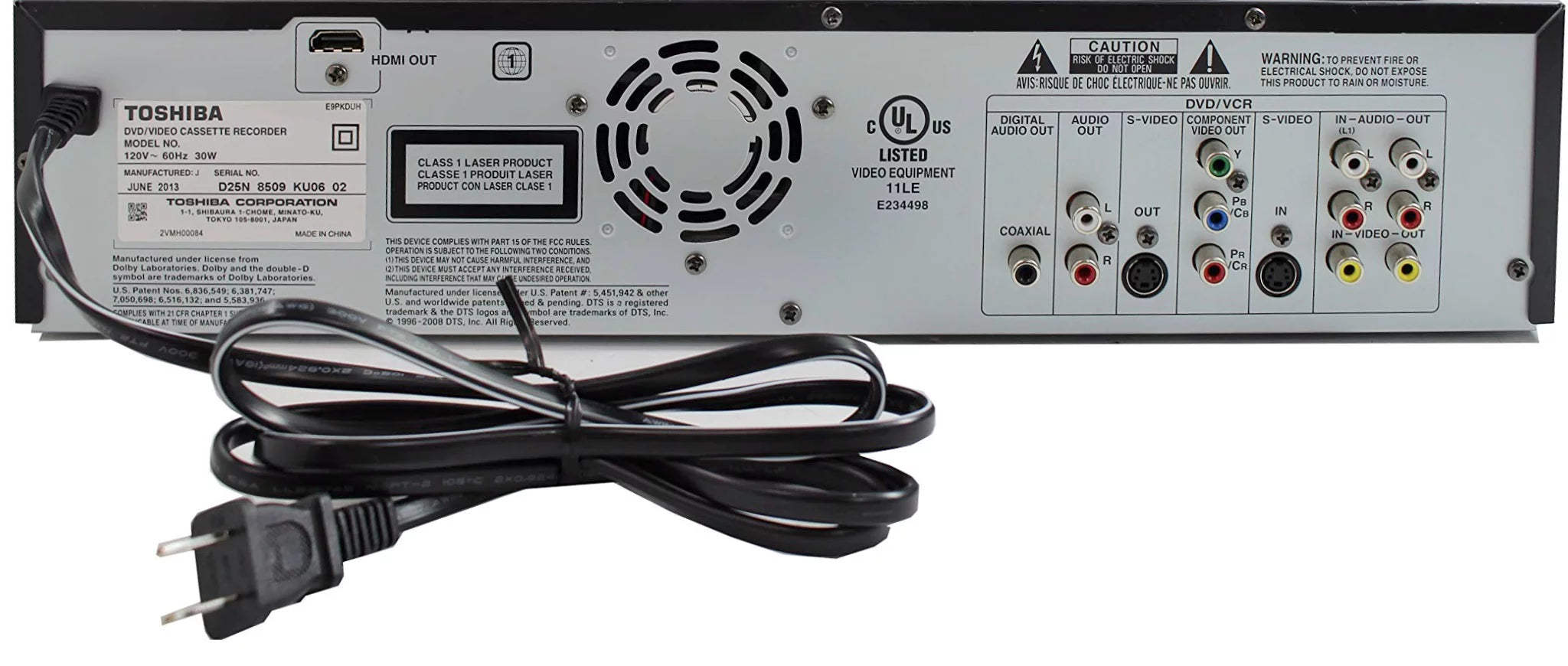 DVD Recorder VCR with Remote and HDMI Cable F70001