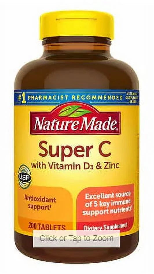 200 Tablets Vitamin C with Vitamin D3 and Zinc E8103