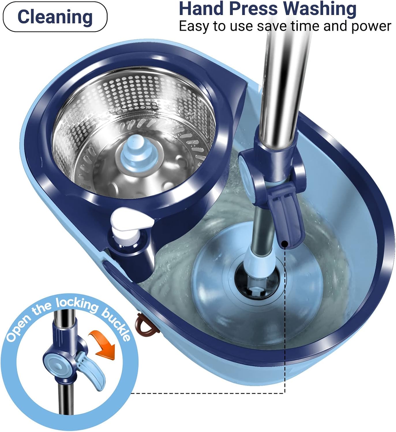 Spin Mop and Bucket with Wringer and Foot Pedal R715845