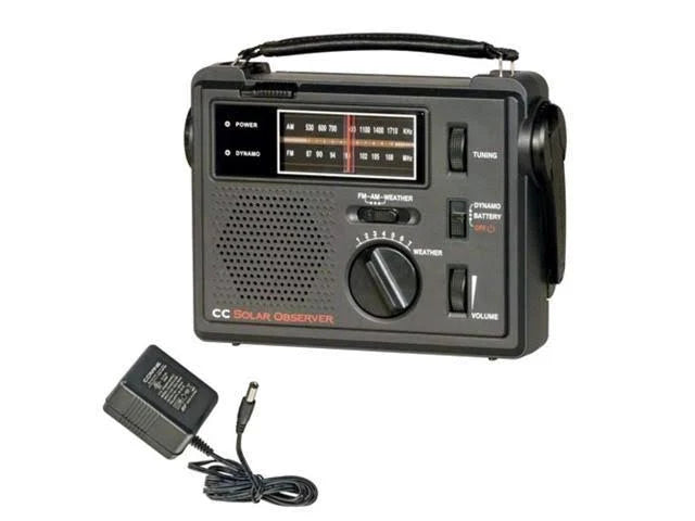 Solar Observer Emergency Portable Radio with Crank Flashlight I3246
