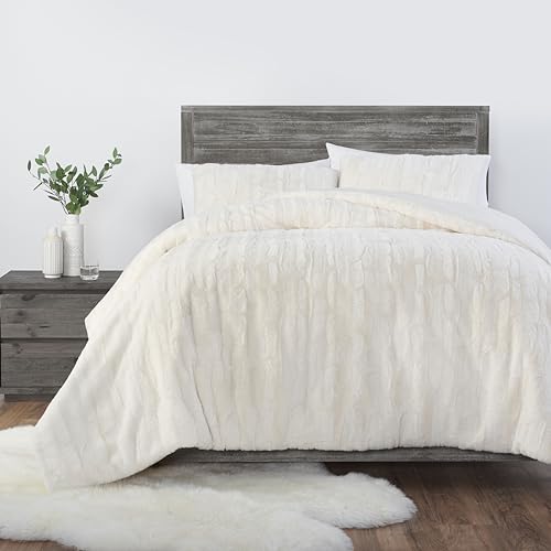 Full-Queen 3-Piece Faux Fur Comforter Set K405