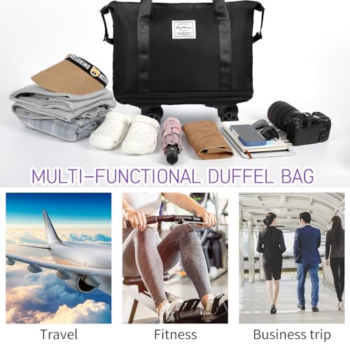 Grey Rolling Duffle Bag with Wheels H657799