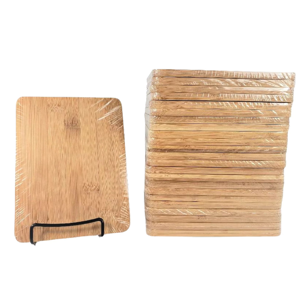 24 Pieces 8" x 6" Rectangular Plain Bamboo Cutting Board U718976
