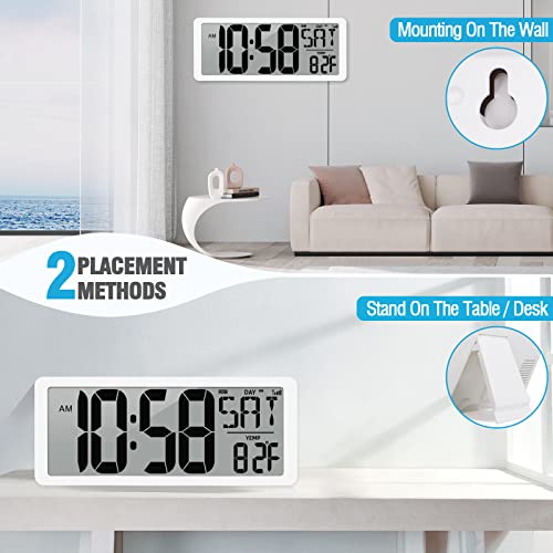 14.2’’ Wall Clock with Auto Backlight, Temp, Date, Timer, DST R99488