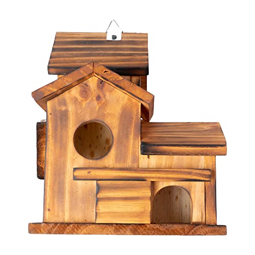 Brown Set of 1 Hanging Birdhouse Z80028