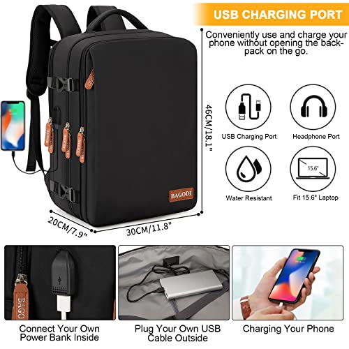 15.6 Inch Waterproof 40L Laptop Backpack (Black) H2529