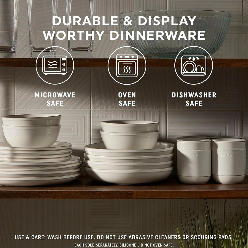 16-Pc Stoneware Dinnerware Set, Navy N6302
