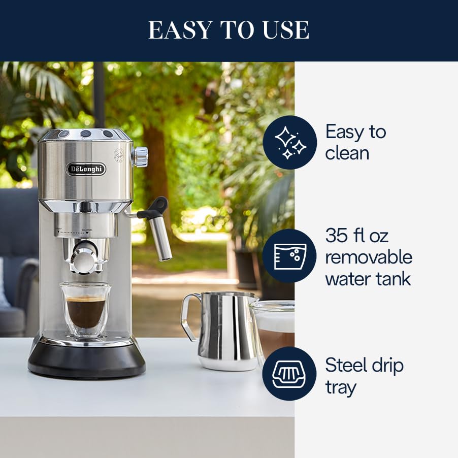 Espresso Machine with Milk Frother, Stainless Y3445