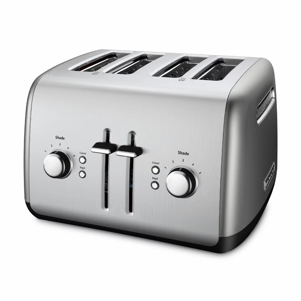 Brushed Stainless Steel 4-Slice Toaster with Manual High-Lift Lever F953