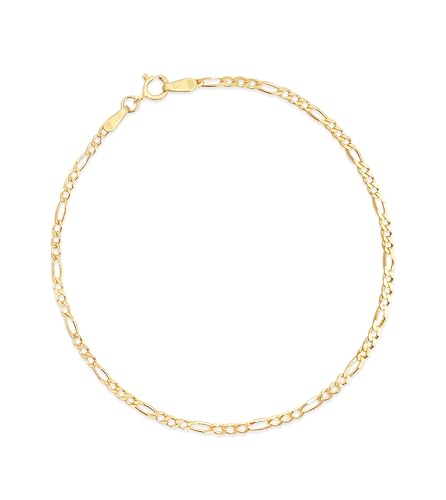 14k Gold Figaro Link Chain Bracelet J330