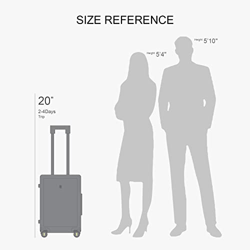 Black 20 Inch Hard Shell Carry on Luggage P899